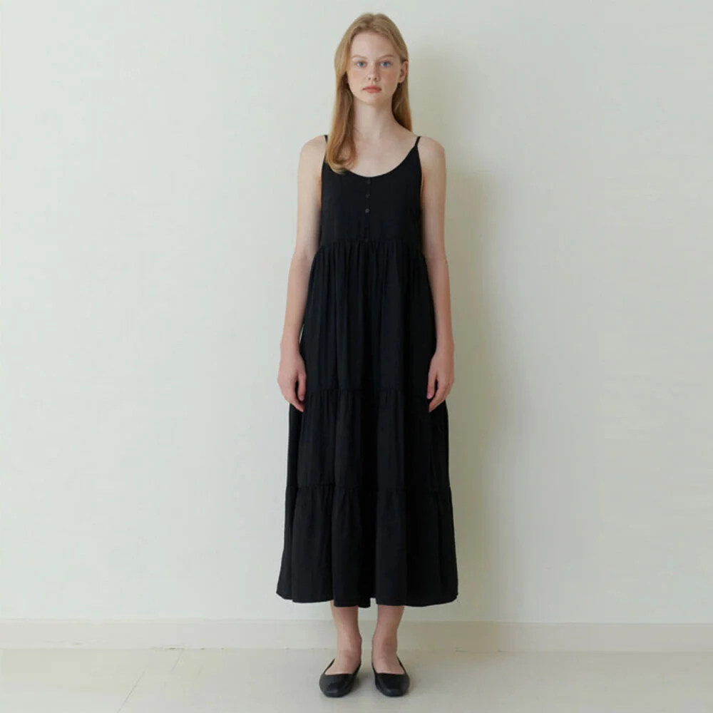 bloom sleeveless dress - black