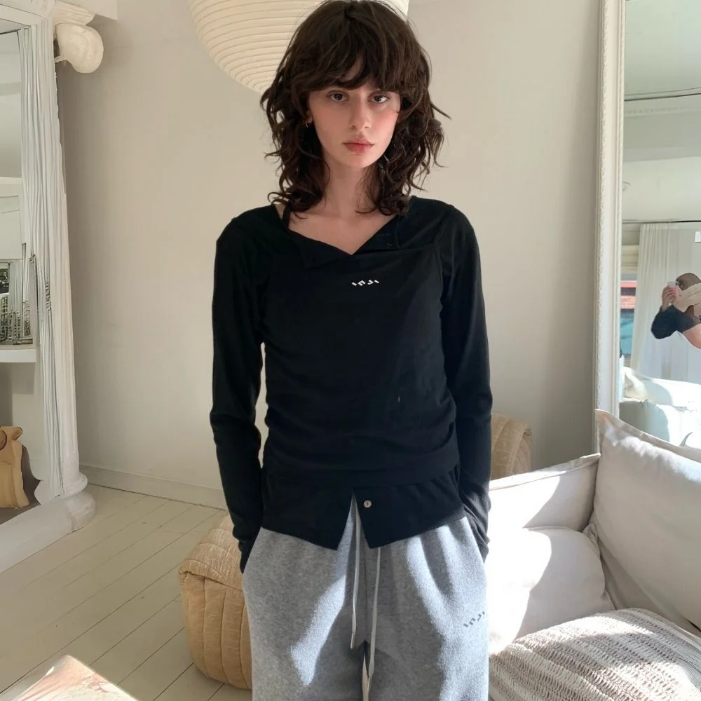 Layered Long sleeve top(set) 黑色