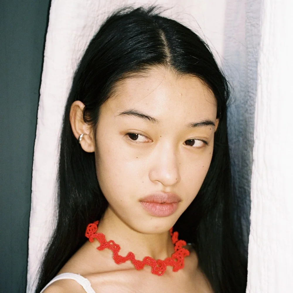 TWIST BEADS NECKLACE RED