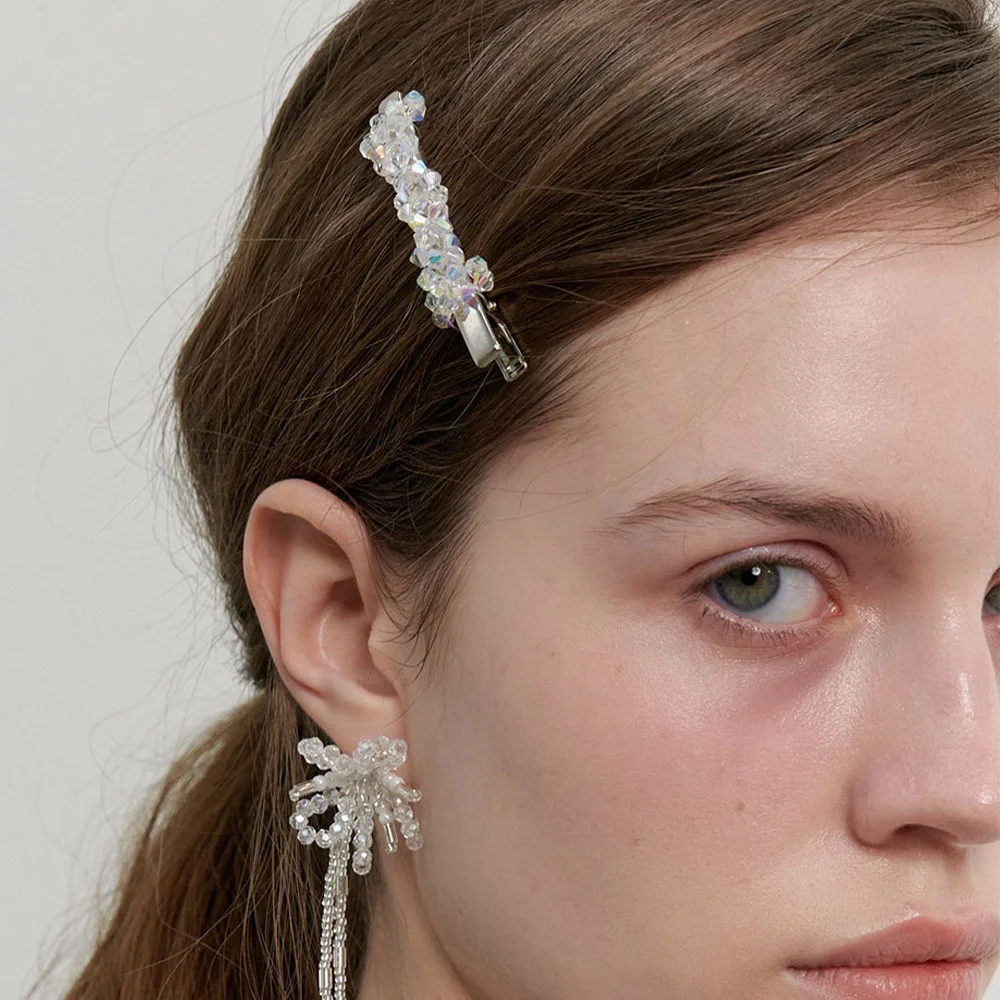 Shining Bead Ribbon Hair Pin (L241MHA020)