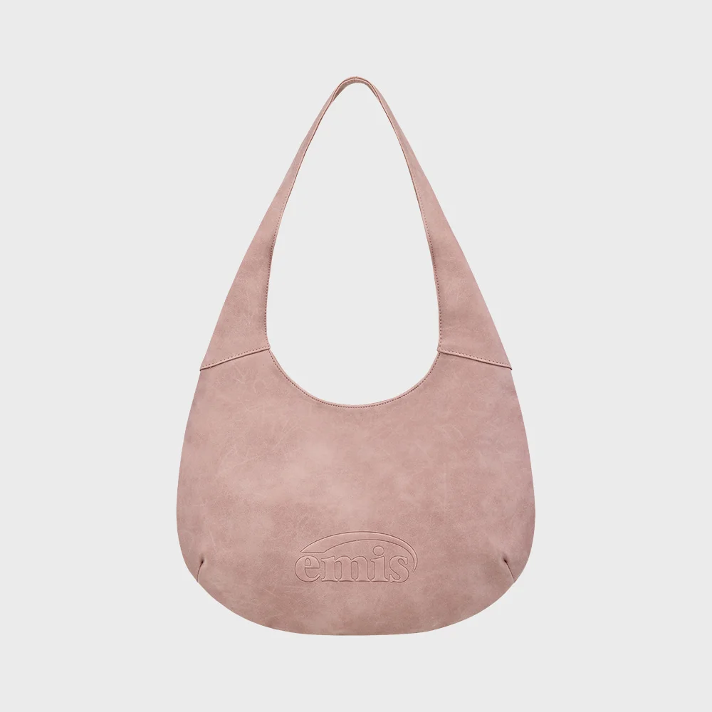 LOGO EMBOSSED SHOULDER BAG-PINK