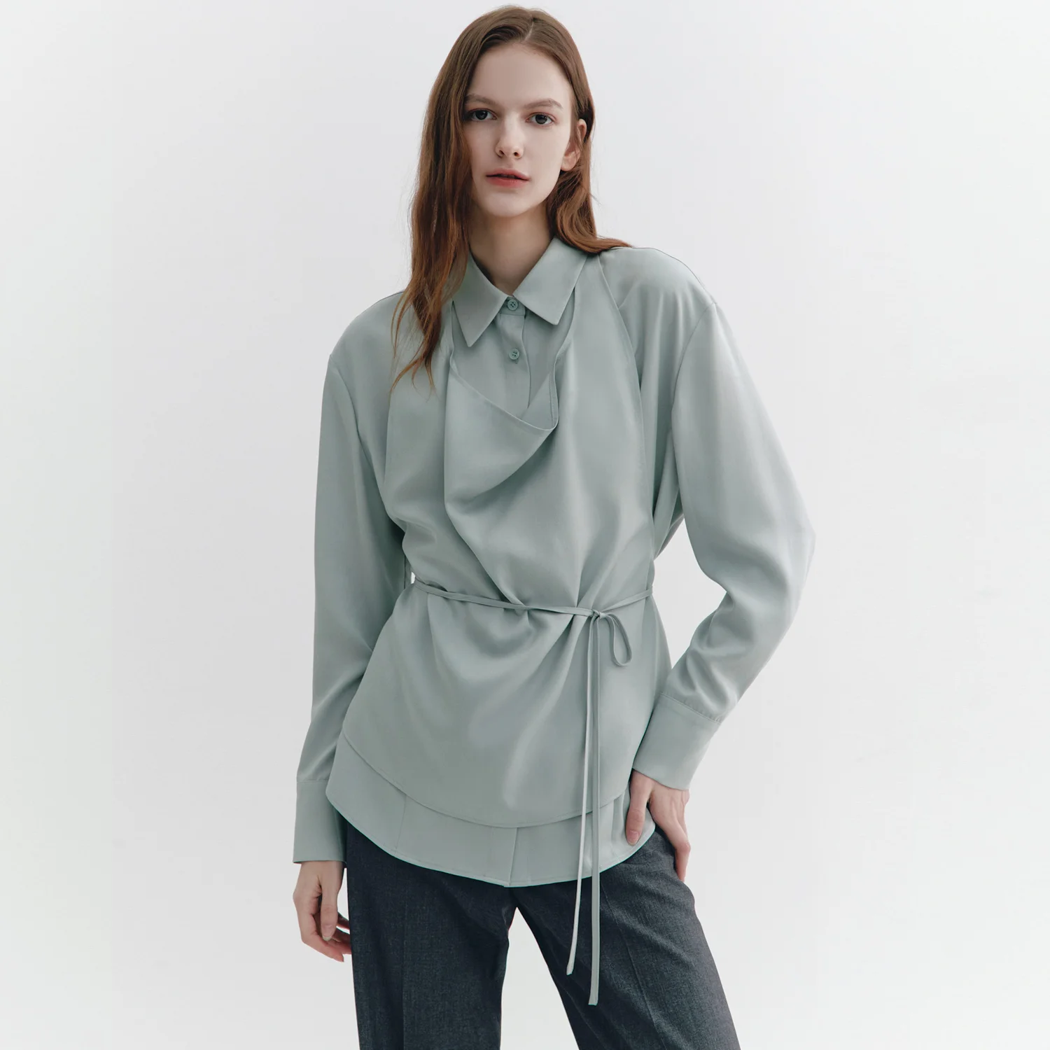 Tencel Halter Neck Bustier set Shirts MINT