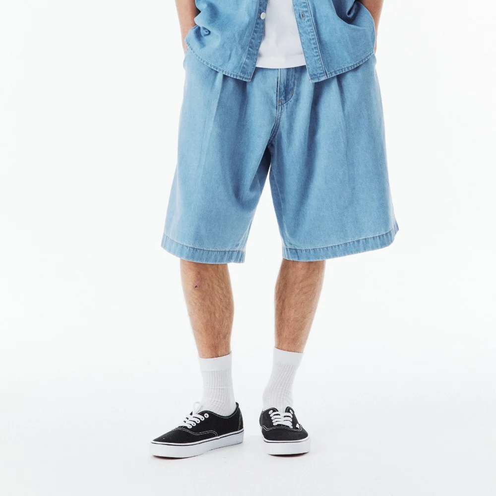 (EXCLUSIVE) DENIM SET HALF TROUSER - LIGHT INDIGO (P263UDP906)