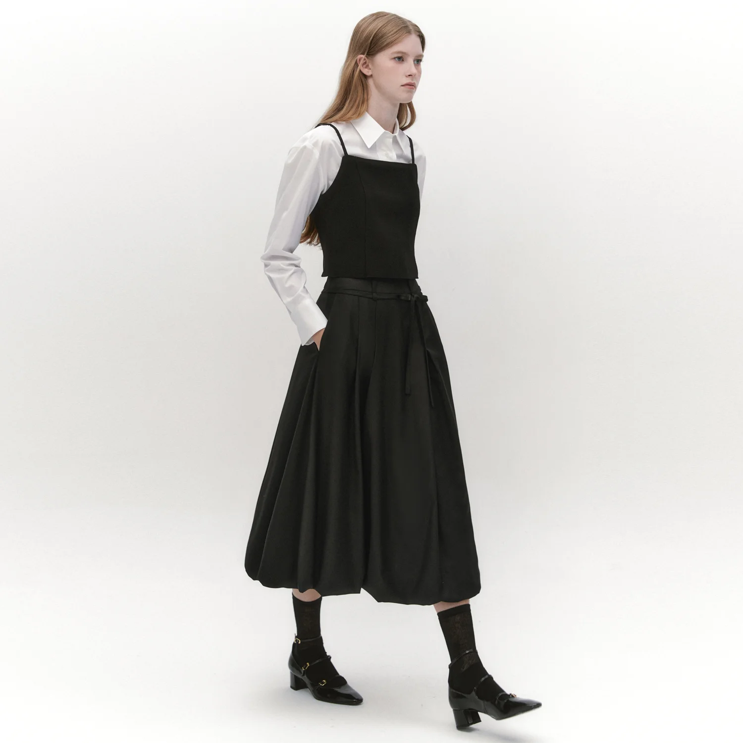 Balloon Long Skirt BLACK