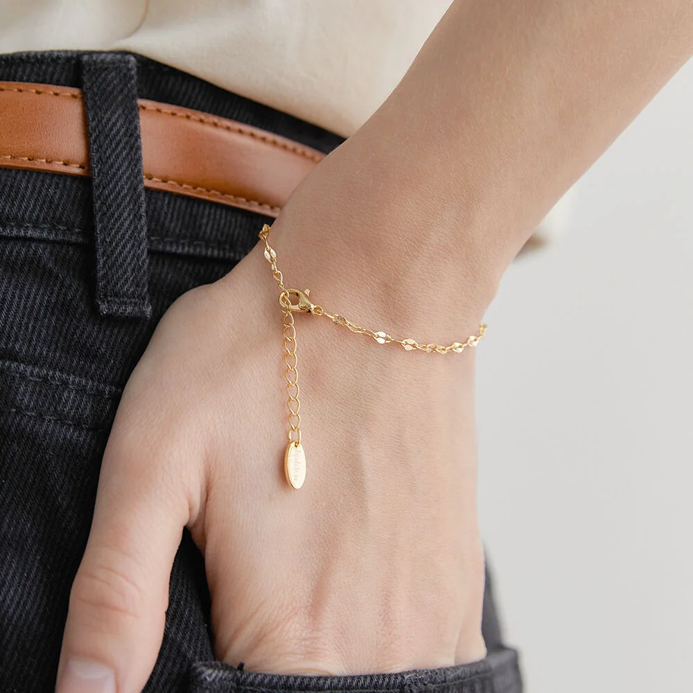 thin chain loop bracelet (W006_gold)