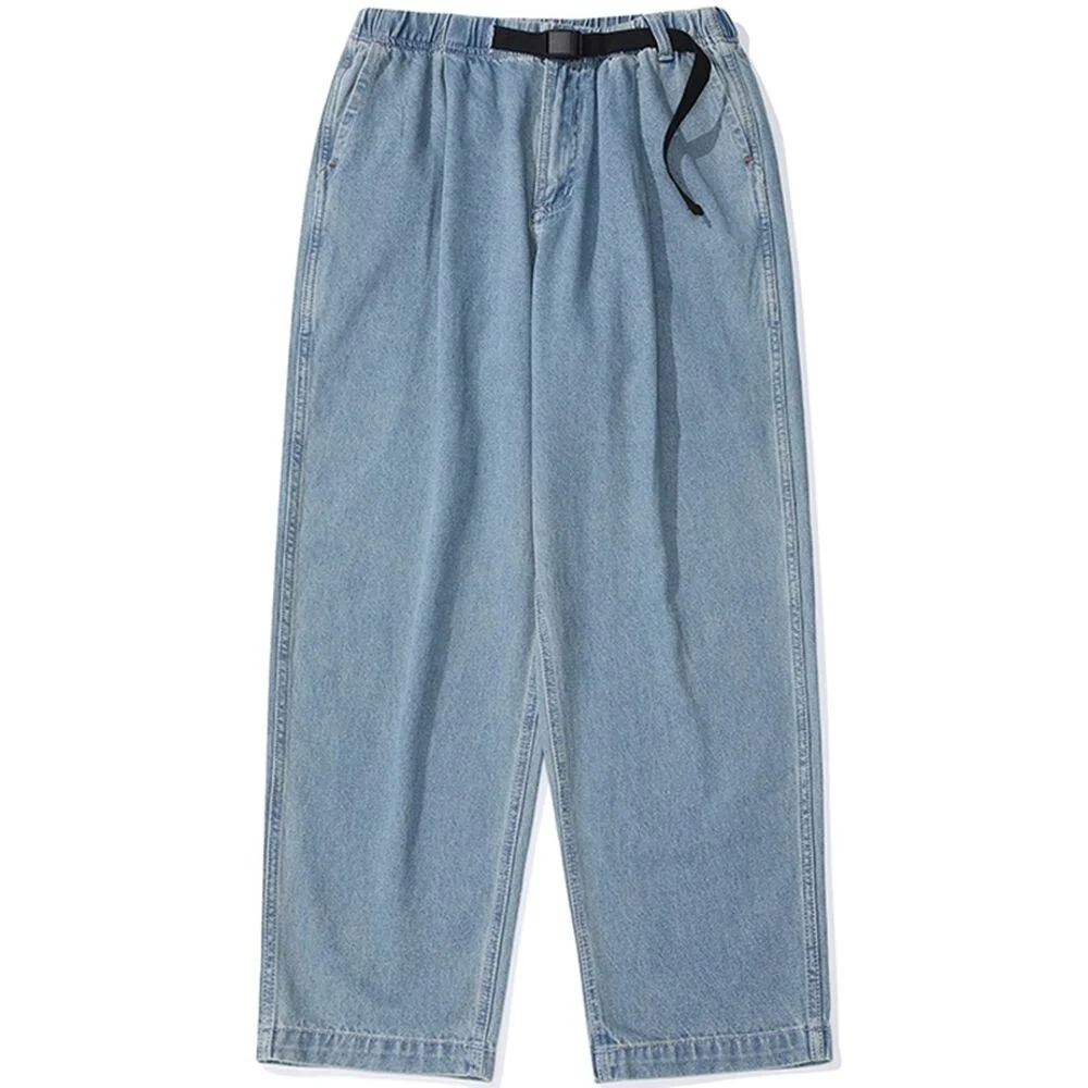 M-LABEL LOOSE-FIT DENIM BELTED PANTS 淺色牛仔褲