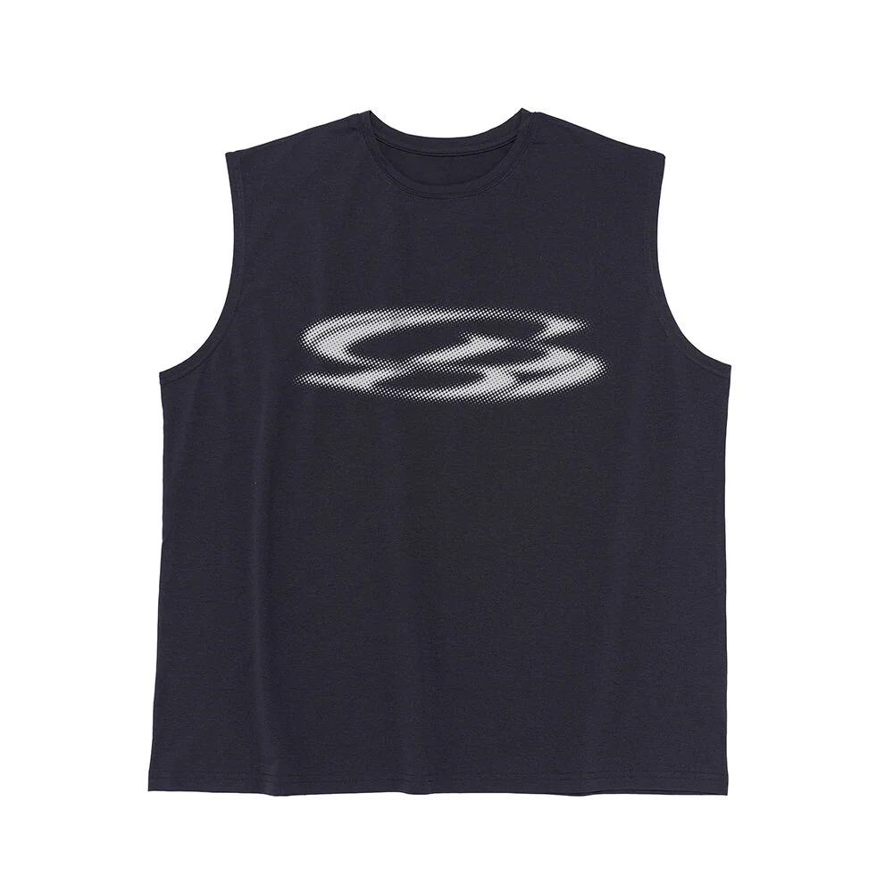 VINTAGE CIRCLE LOGO DRY-FIT SLEEVELESS (CHARCOAL)