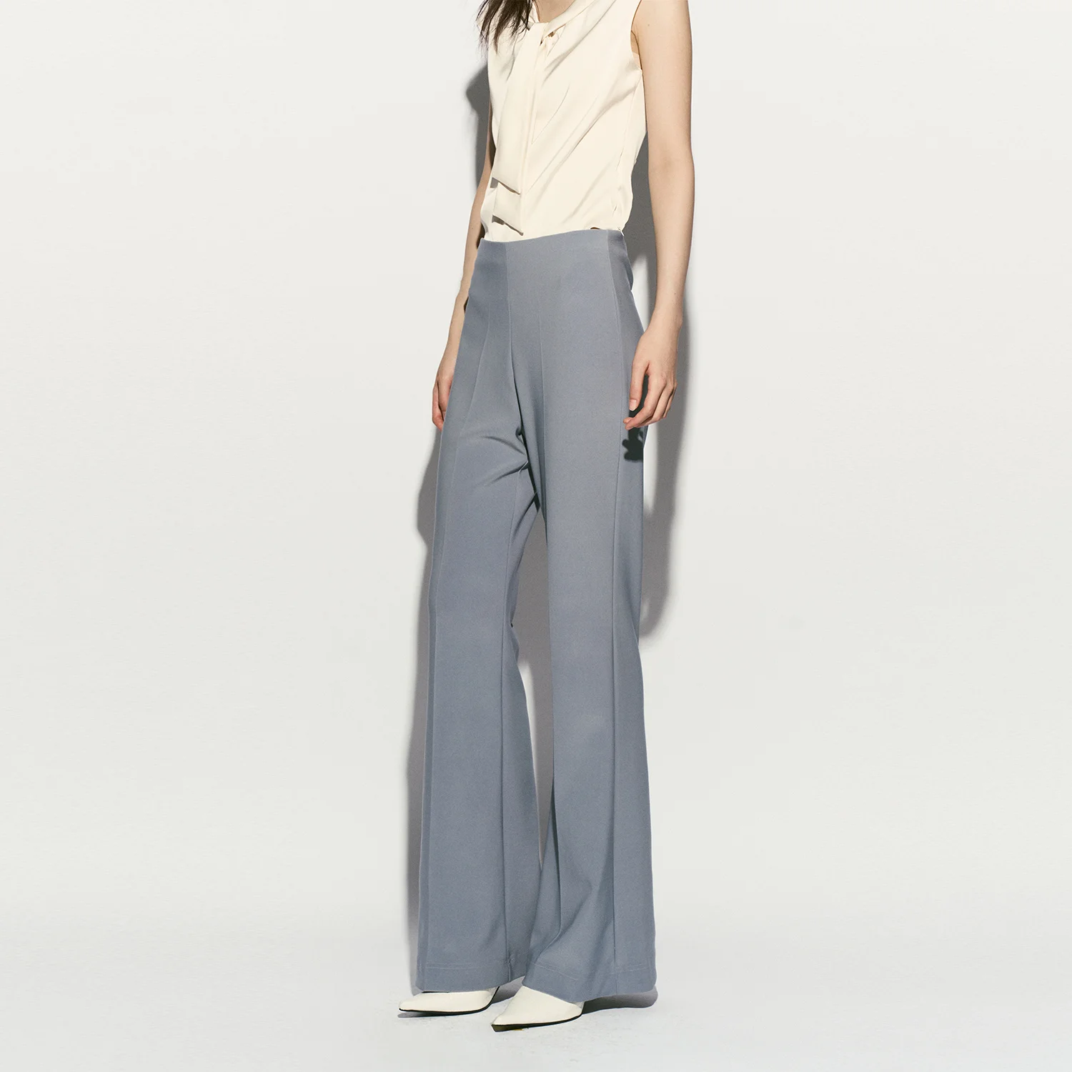 HIGH-RISE ELASTICATED BOOTCUT PANTS CLOUD