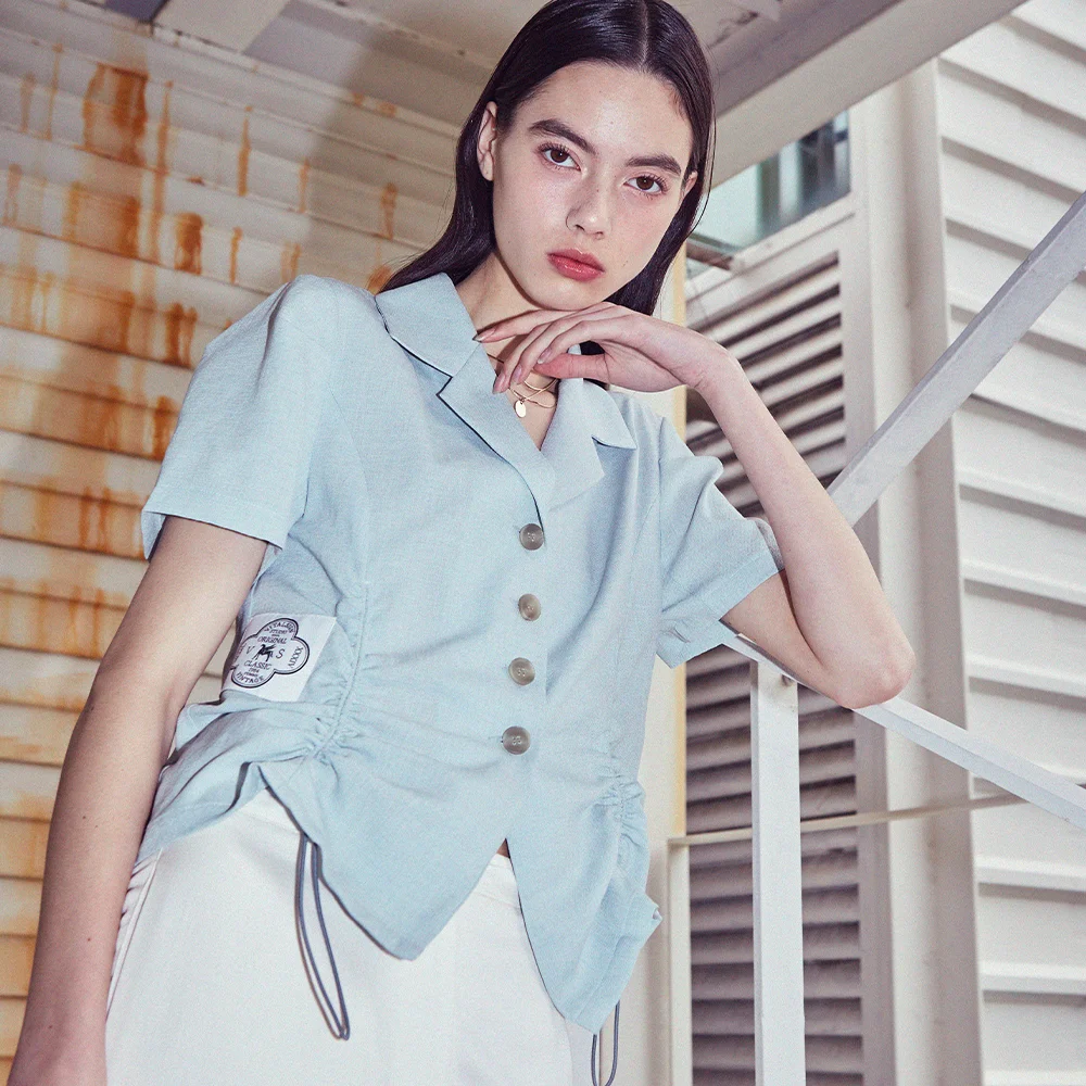String Shirring Point Blouse (Mint)