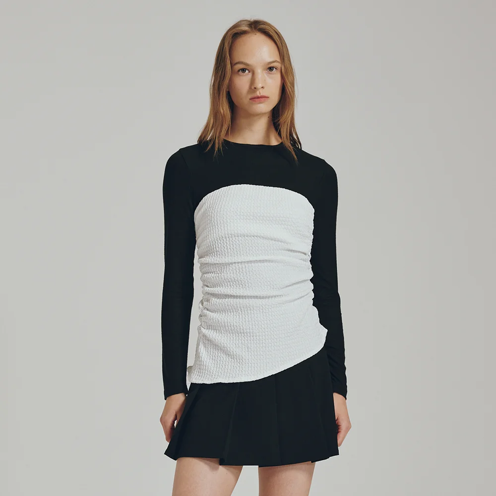 馬甲 上衣 +長袖 套裝 - 黑色 / Bustier Top + Long Sleeve Set - Black