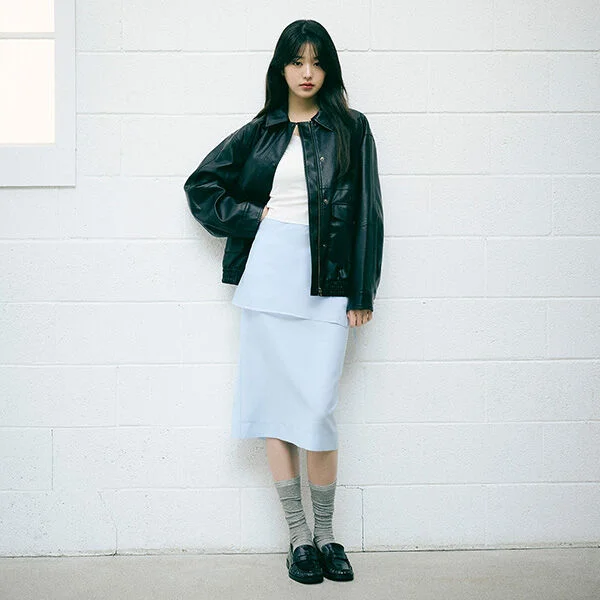 SEE-THROUGH LAYERED SKIRT SKY