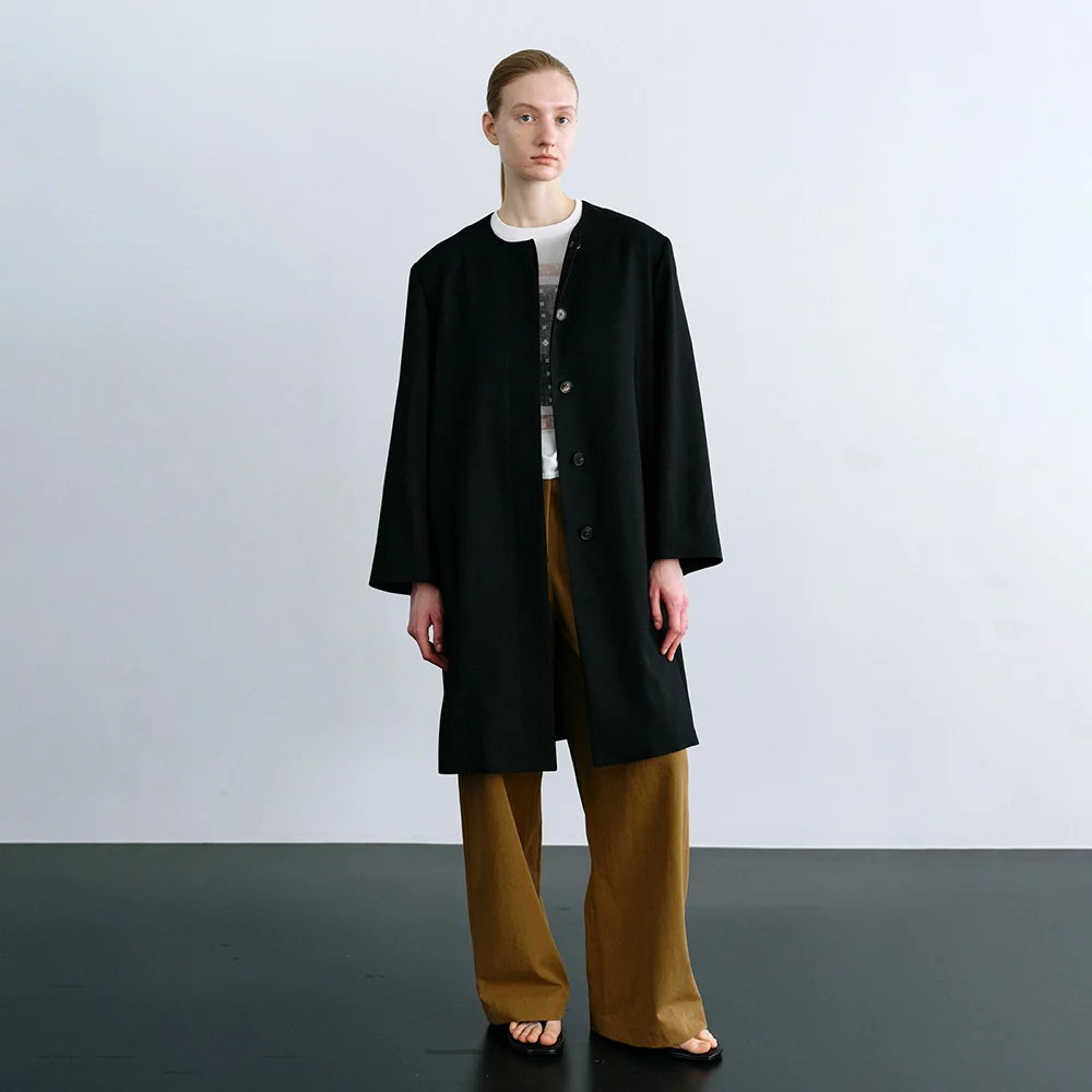 Millie Round Coat in Black