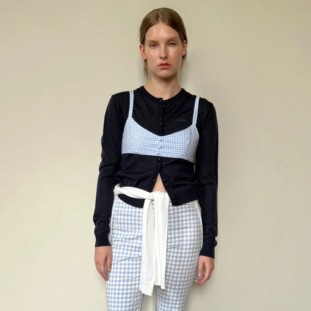 Double Button Cardigan (Navy)