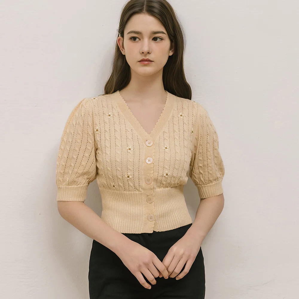 Lautre Embroidery Butter Knit cardigan