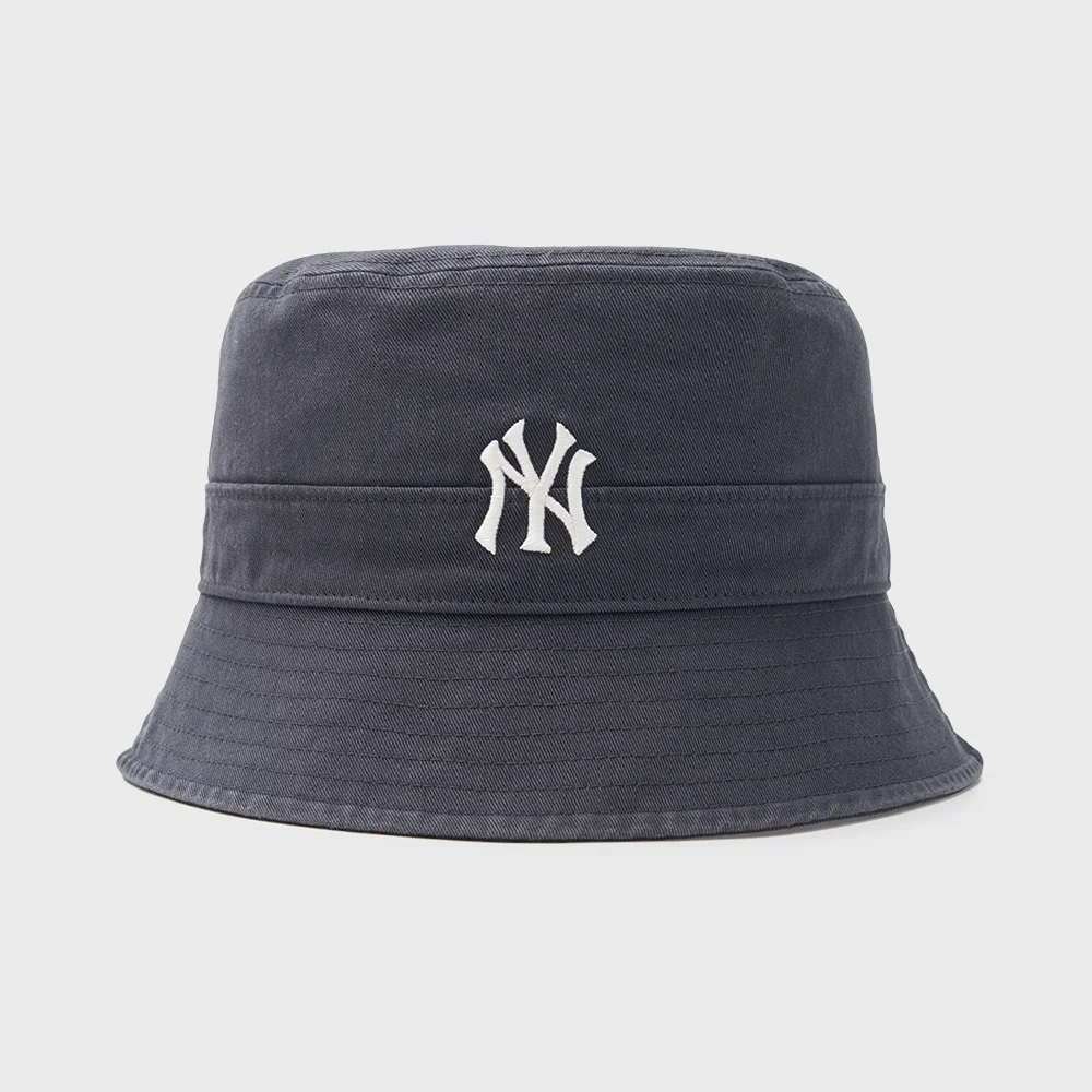 基本款 單點圖案 水洗 漁夫帽 NY (Charcoal Grey)