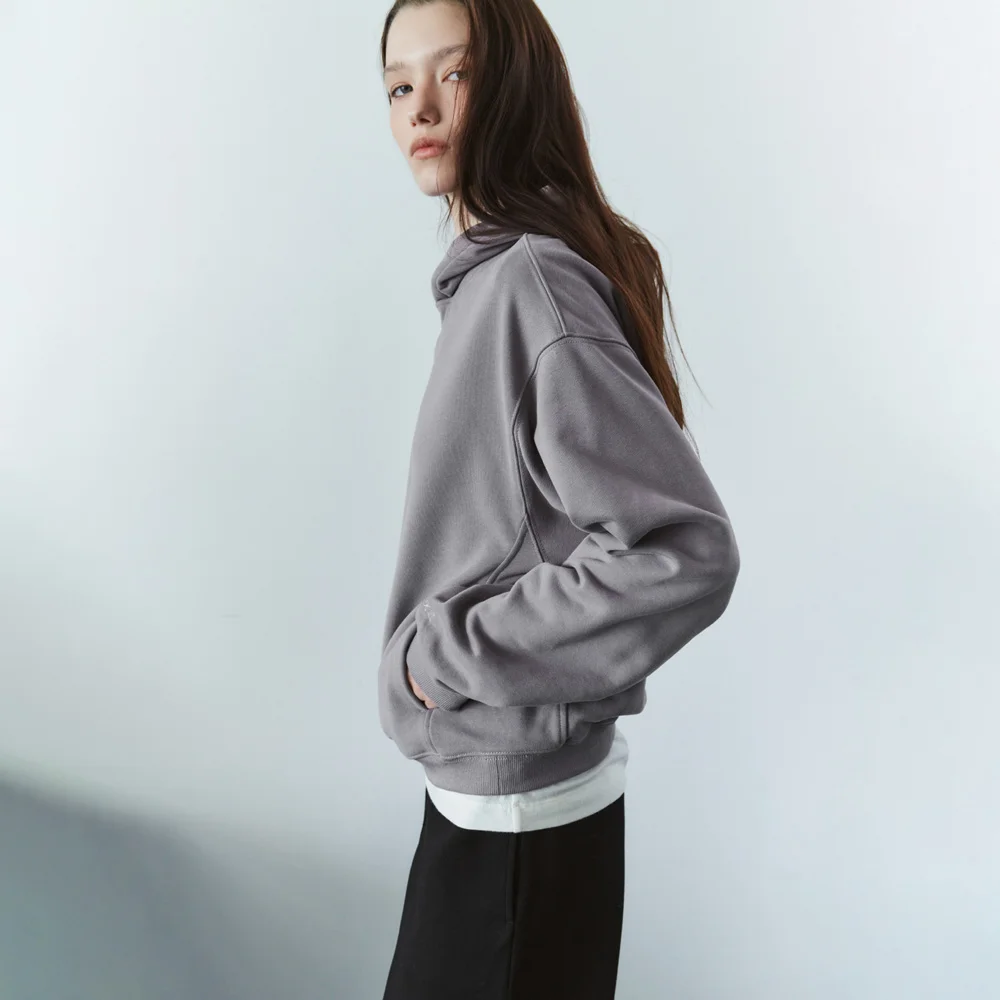 SITP5314 復古 常規 連帽衫 T恤_Purple gray