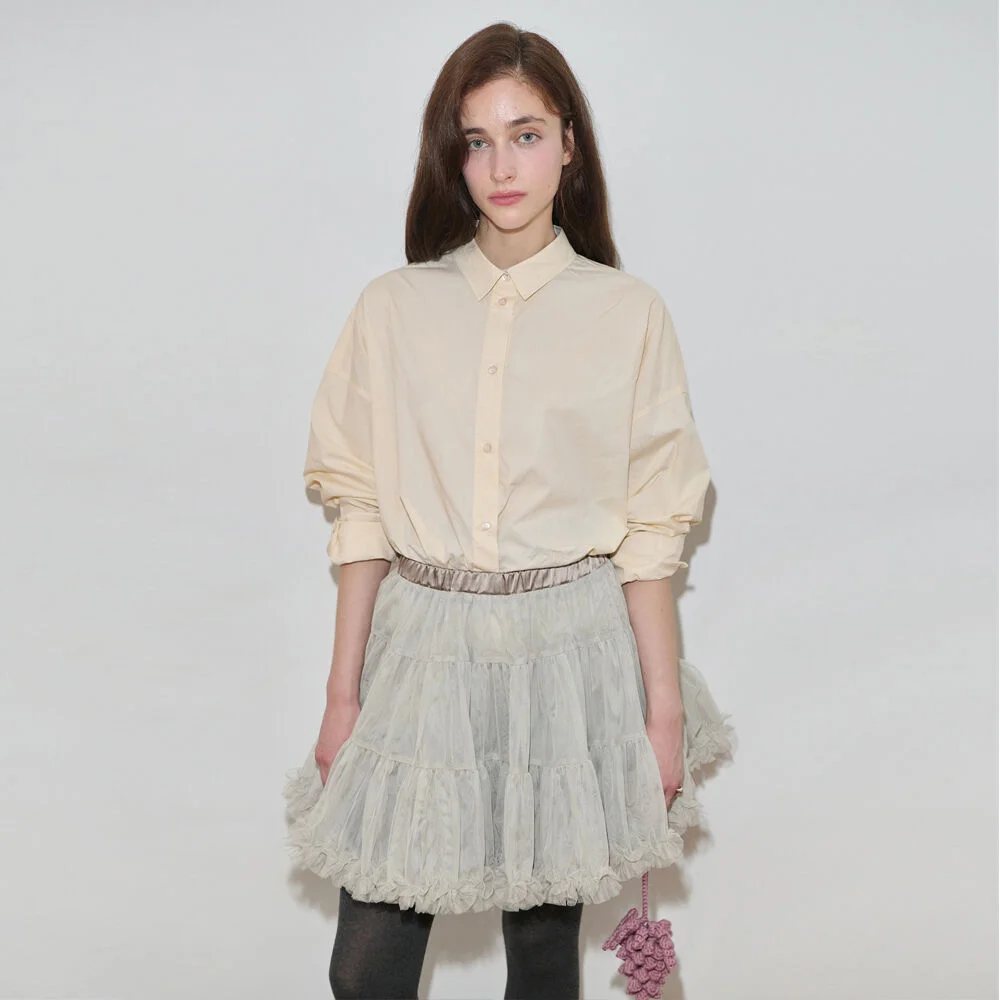 Basic Over Fit Shirt (Light Beige)