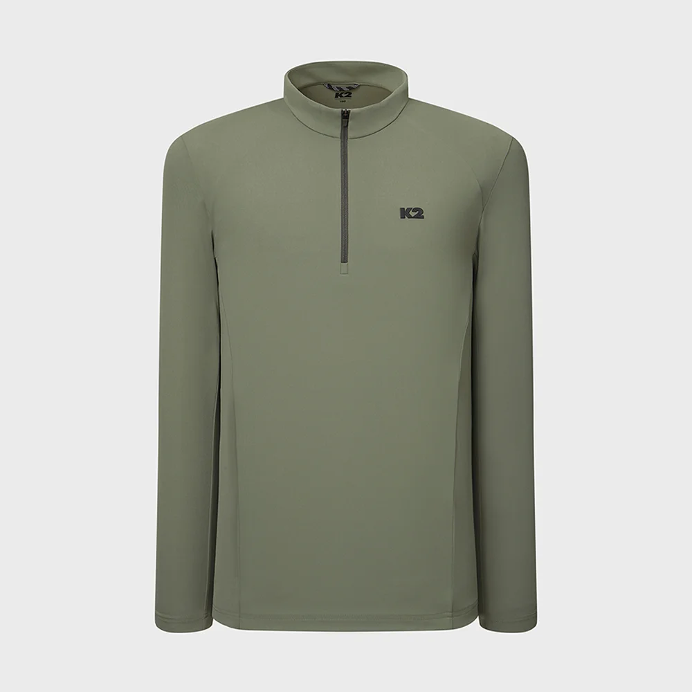 FLYHIKE ACTIVE 拉鏈 T恤_Khaki_KMU25219K7