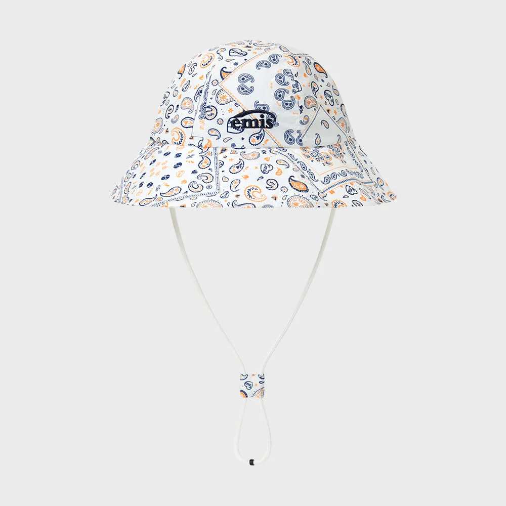 PAISLEY BUCKET HAT-WHITE
