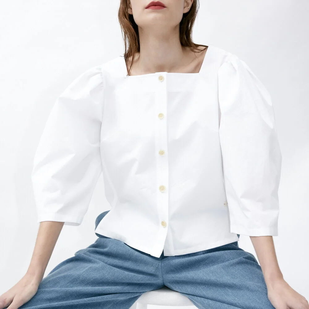 Blouse Square Neck White