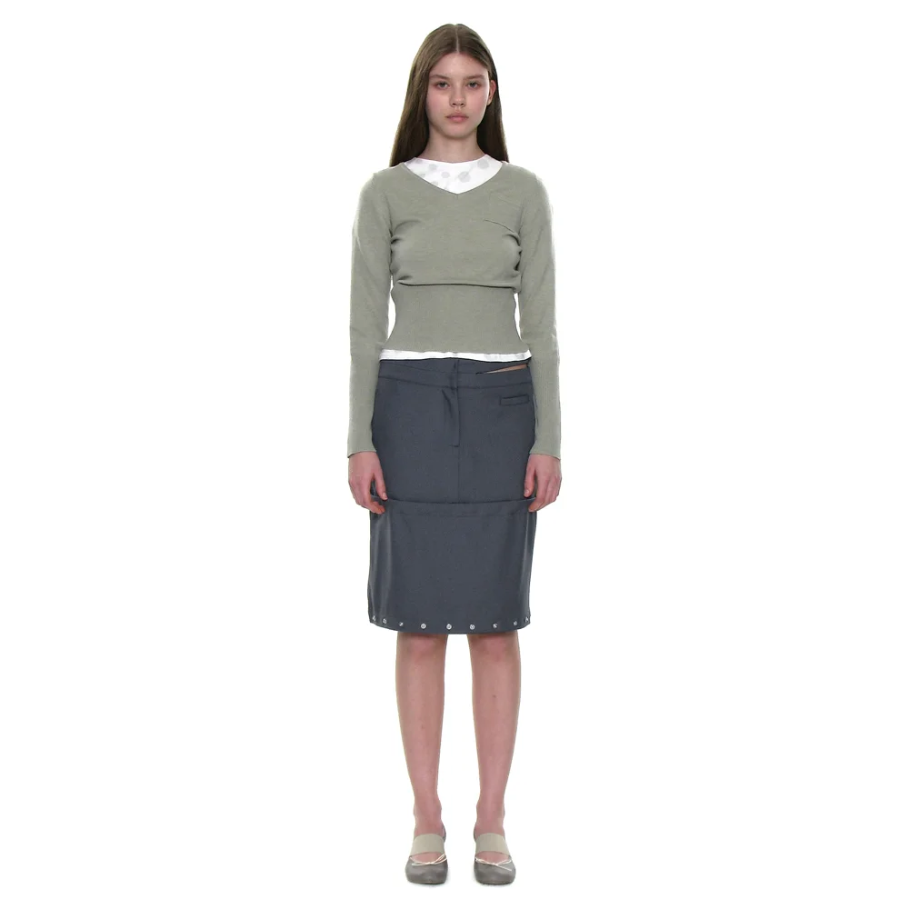 MULTIWAY DOUBLE WAIST TRANSFORN SKIRT_CHARCOAL