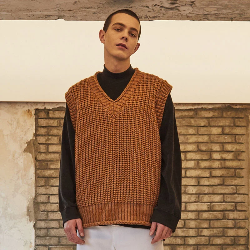 CHUNKY WOOL VEST CAMEL