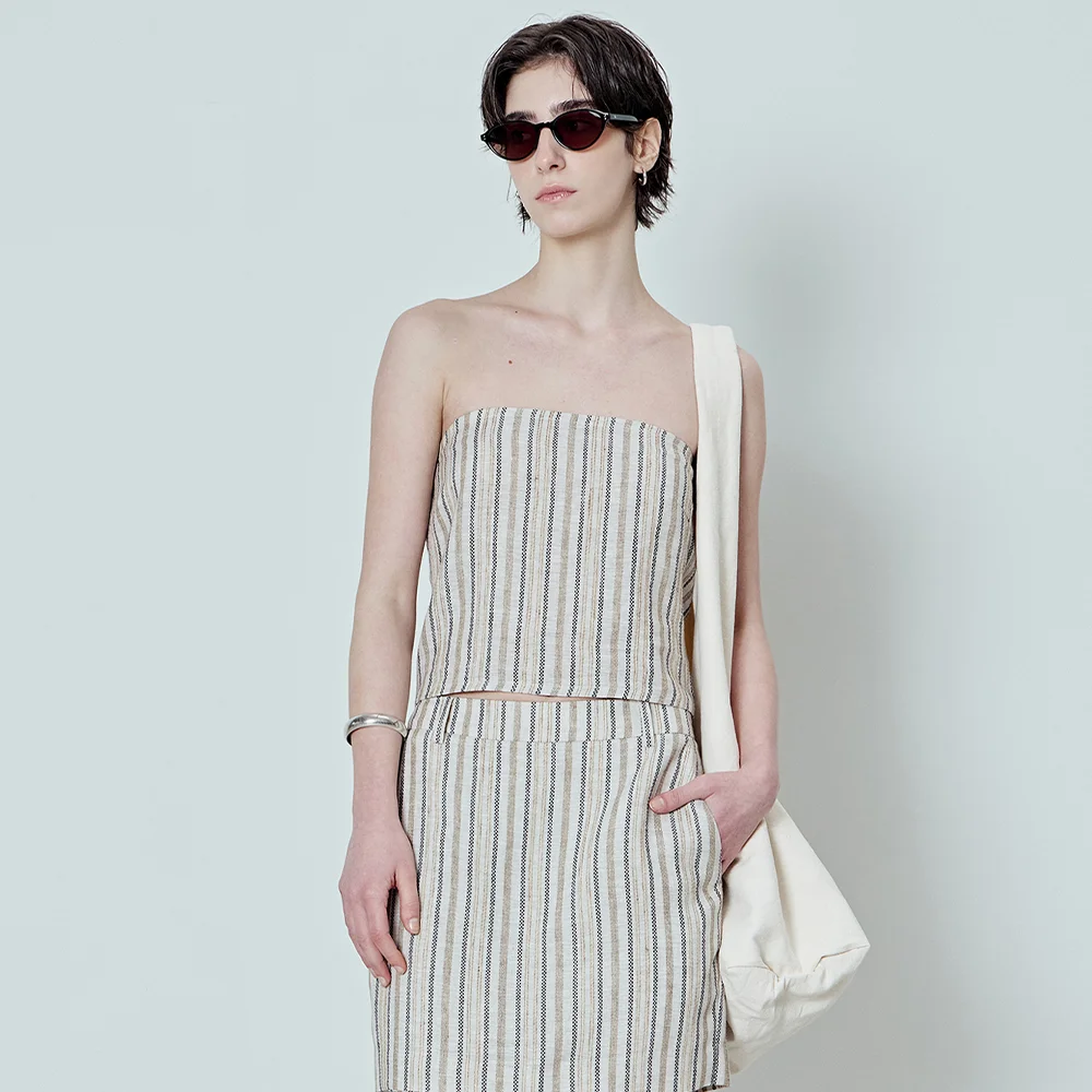 RETA LINEN TUBE TOP