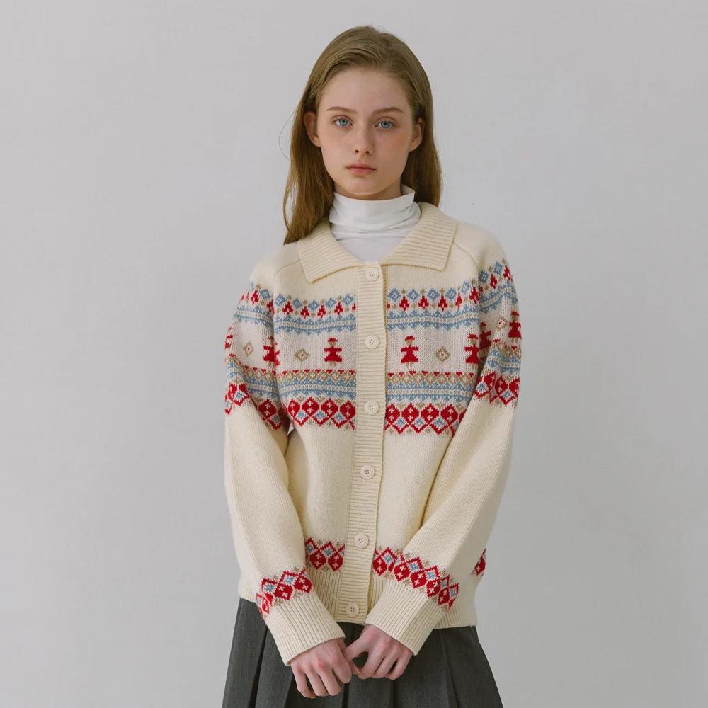 THING JACQUARD CARDIGAN_IVORY