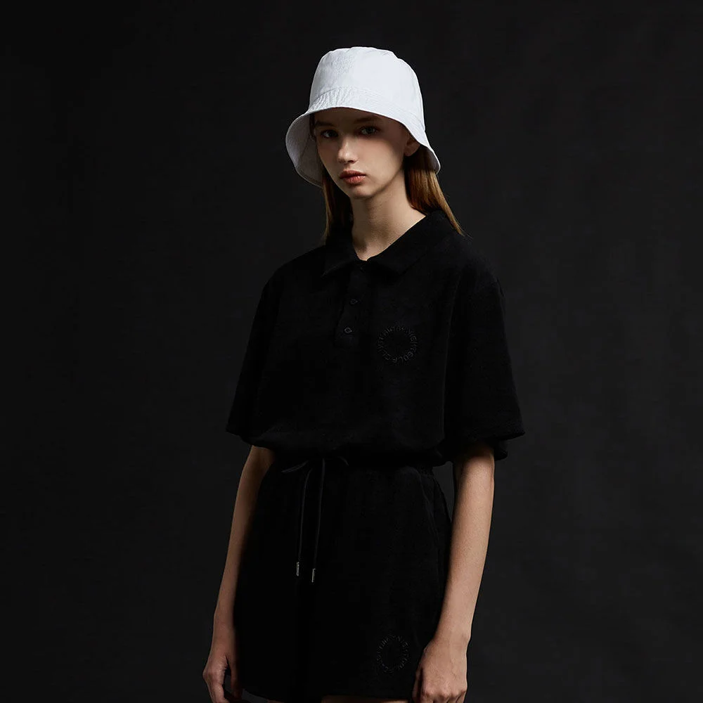 TERRY POLO SHORT SLEEVE TEE_WOMEN(BLACK)