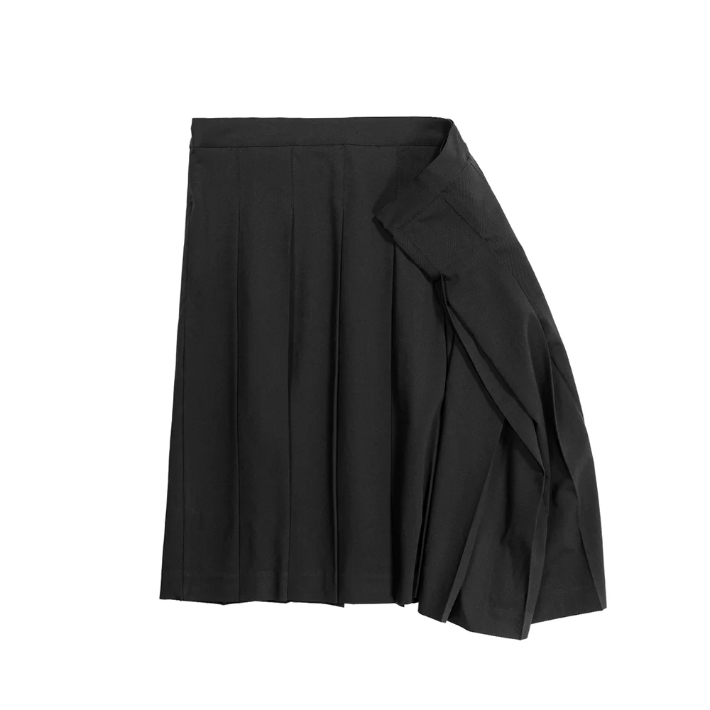 DRAPE PLEATS SKIRT - BLACK