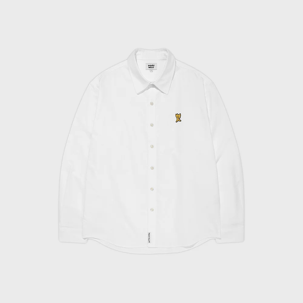Kiki 牛津布 長袖恤衫 白色