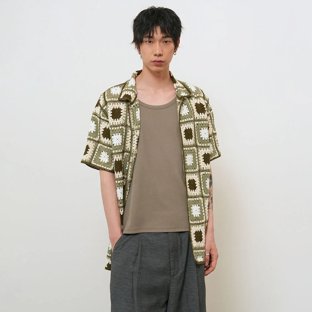 UNISEX 奶奶風 方形 半 開襟外套 / GF2UKC019