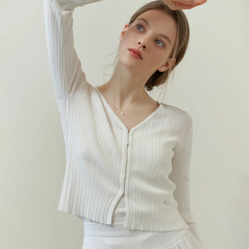 Drawing v cardigan (ivory)