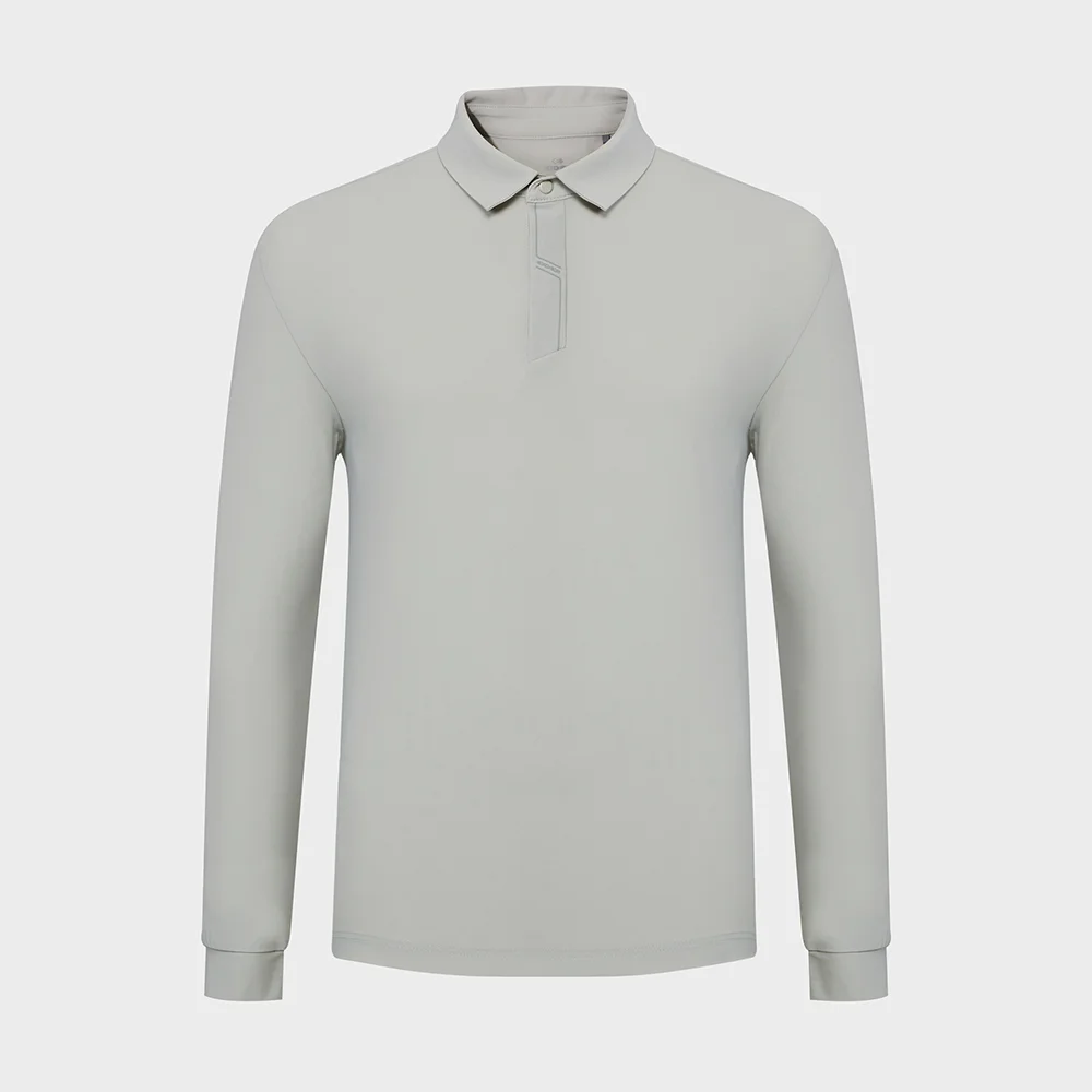 COOLUTION (Cool-lution) 男裝 柔和 長袖 Polo T恤_Light Beige_DMP26209E1