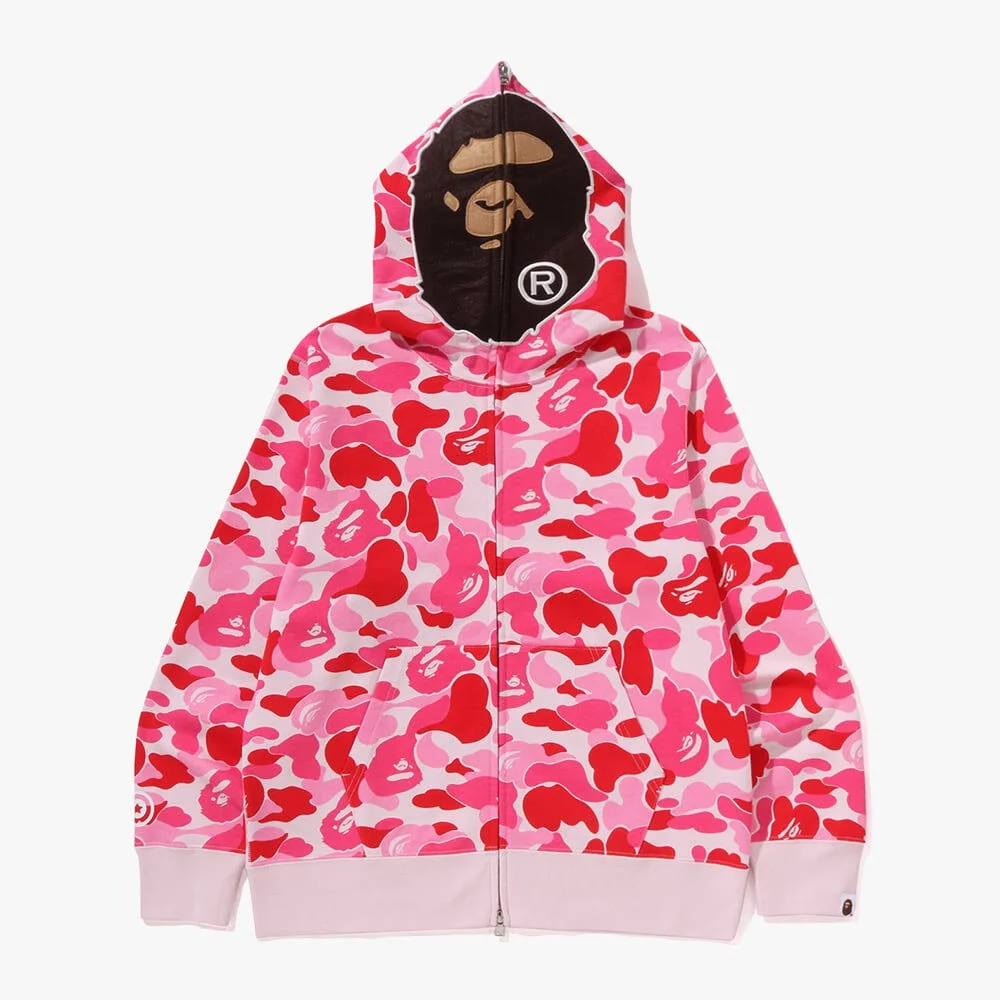 ABC 迷彩 第二 Ape 全 拉鍊 連帽衫(M) PINK