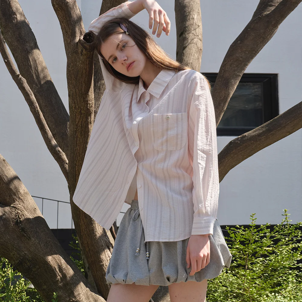 NATURAL STRIPE SHIRT (PINK)