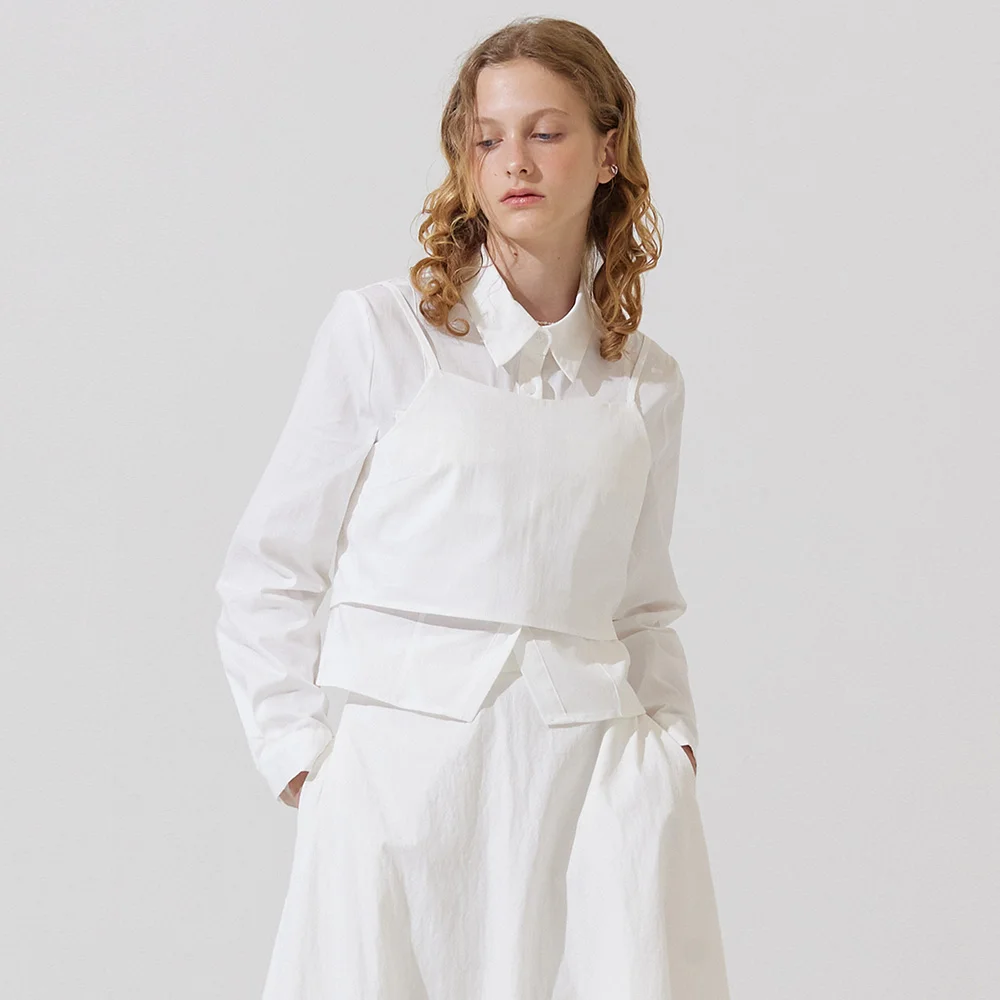 Jatty top layered sleeveless - white