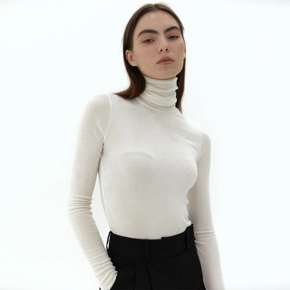 21AU SOFT SLIM TURTLENECK T-SHIRTS (IVORY)
