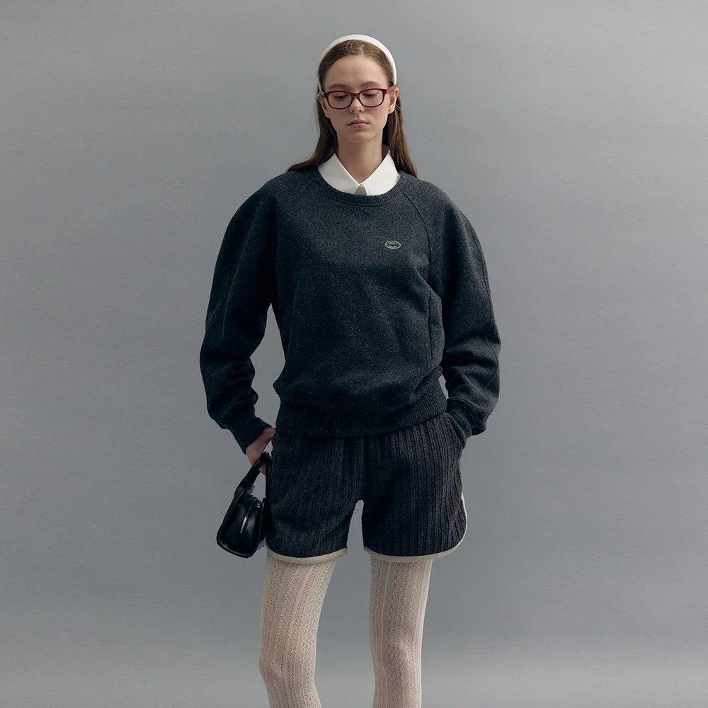 WOOL KNITED VOLUME SWEATSHIRT (dust gray)