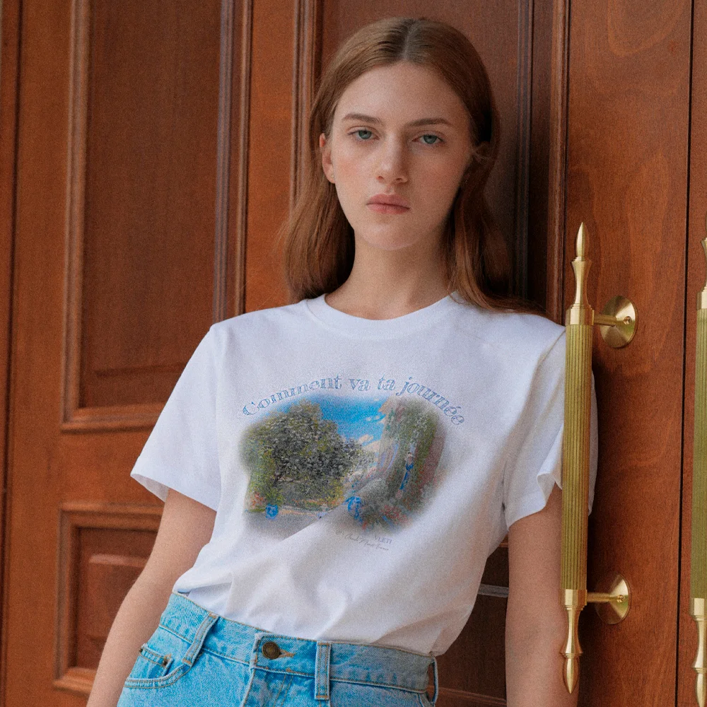 Journee Art Work Printing T-shirt (white)