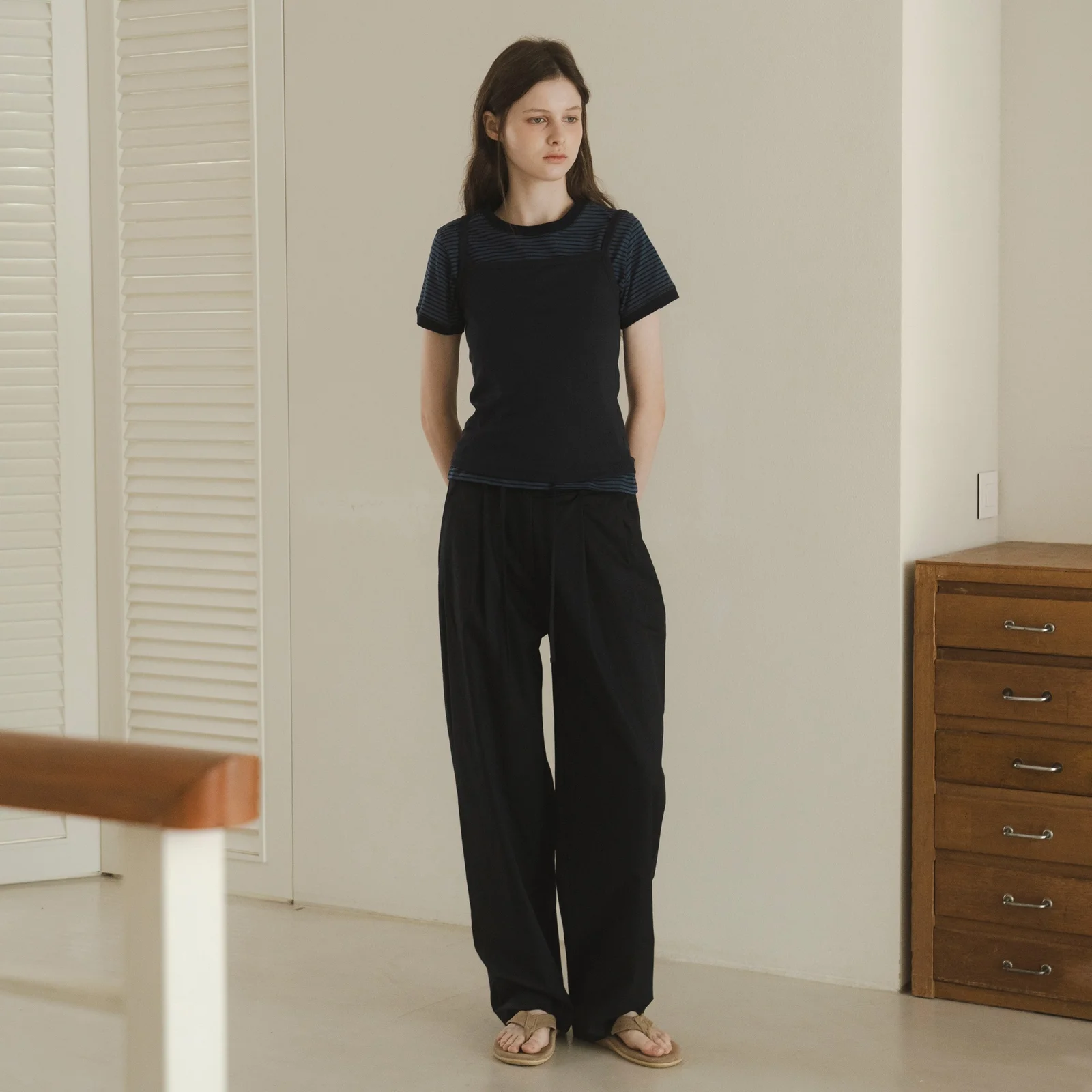 Summer Banding Pants(Navy)
