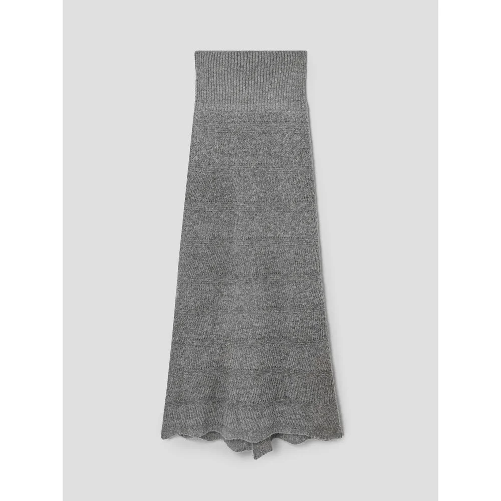 Alpaca Blend Long Knit Skirt Grey (AG4927S023)