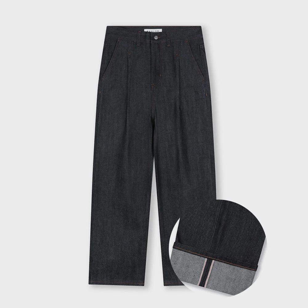 COMFY ONE TUCK SELVAGE DENIM PANTS INDIGO