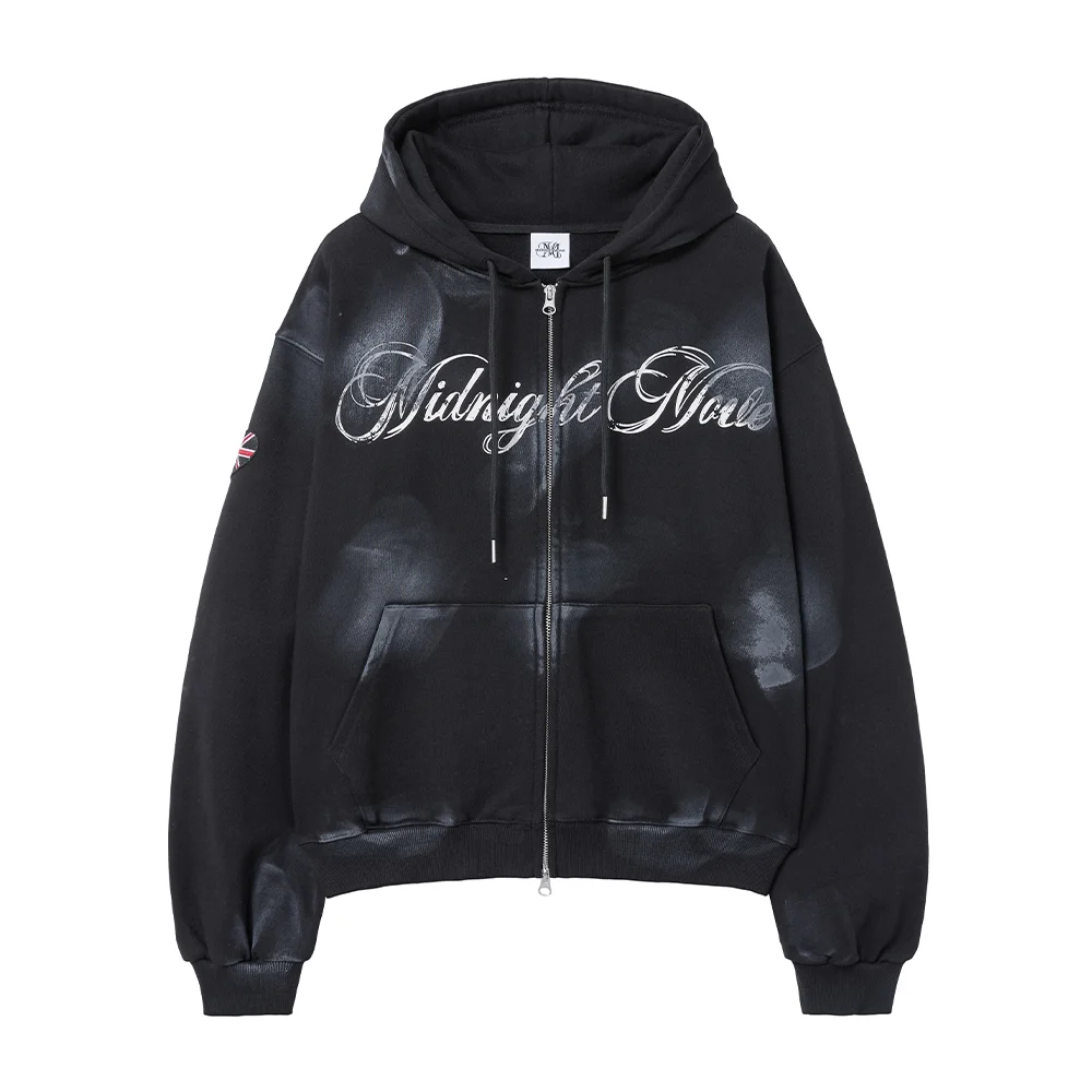 pt hood zip up (black)