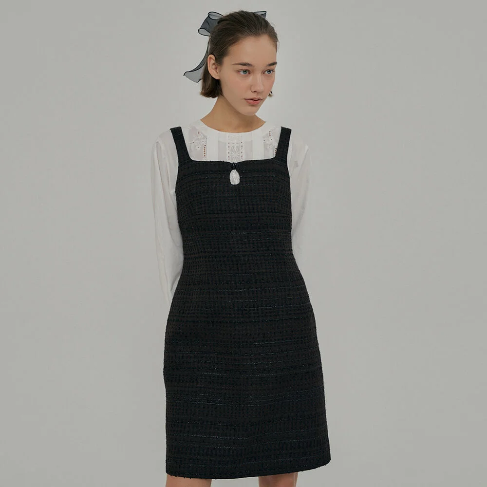 Jane tweed dress Choco brown