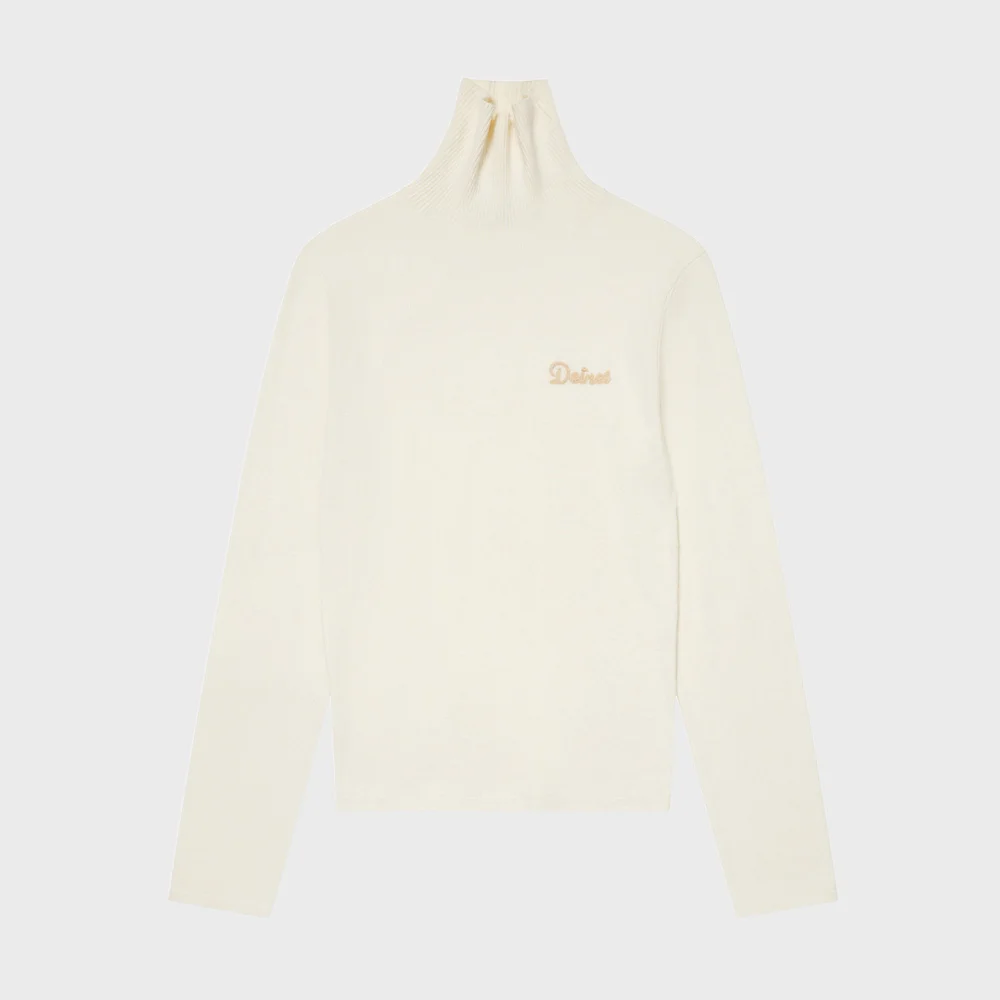 TURTLENECK SLIM KNIT TOP IN CREAM
