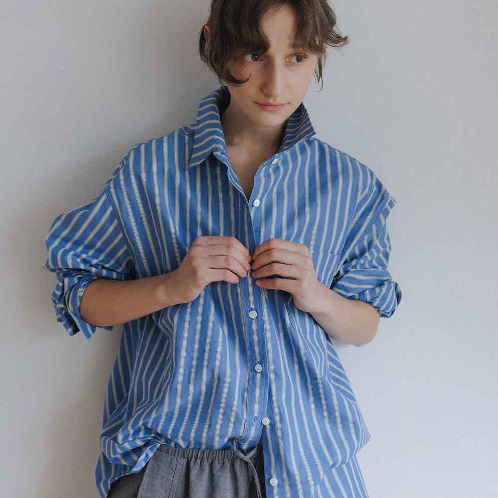 August Stripe Shirt (Blue)