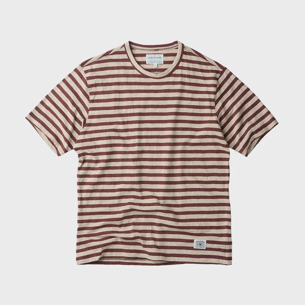 Stripe Slub Short-Sleeves T-Shirt ABTAM26711BRX