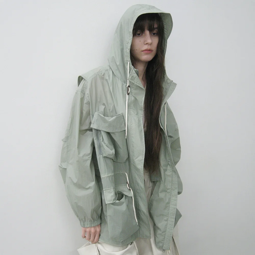 LIGHTWEIGHT HOODED UTILITY JACKET_MINT GREY