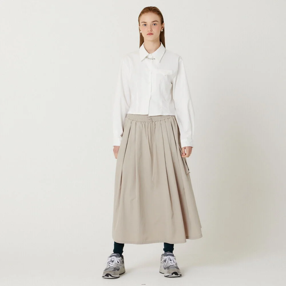 POCKET POINT SLIM CROPPED SHIRT(WHITE)